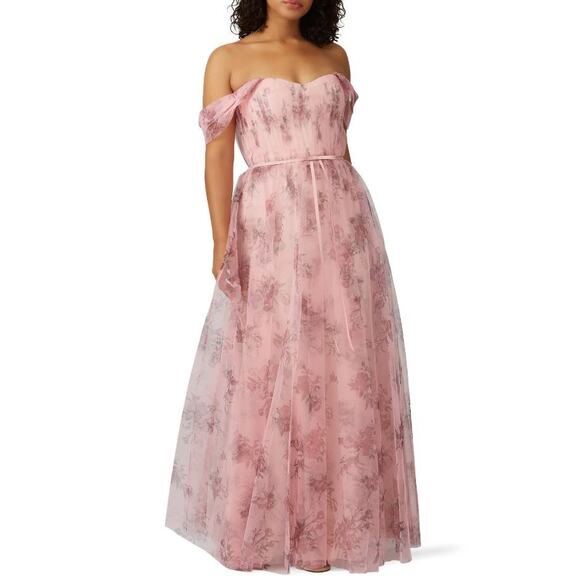 Marchesa Dresses & Skirts - Marchesa Notte Bridesmaid Floral Tulle Gown Blush Pink Women's Size 14 FLAW